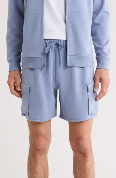 90 Degree By Reflex James 7-inch Scuba Knit Cargo Shorts In Blue