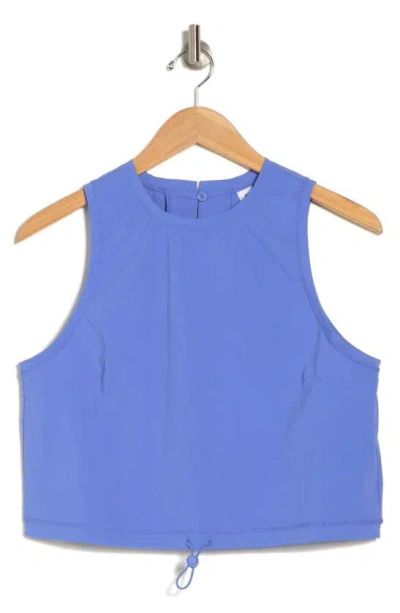 90 Degree By Reflex Jolie Ripstop High Neck Crop Tank In Blue