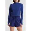 90 Degree By Reflex Karina Crop Half Zip Pullover In Blueprint