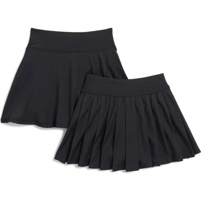 90 Degree By Reflex Kids' 2-pack Active Skort In Black/black