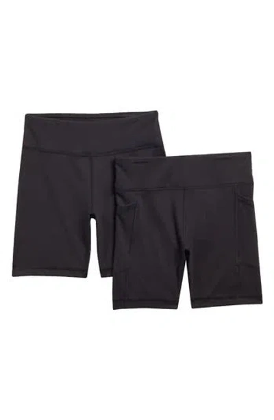 90 Degree By Reflex Kids' 2-pack Bike Shorts In Black/black