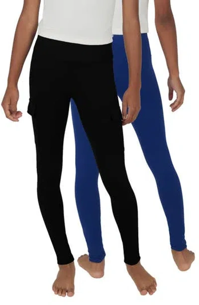 90 Degree By Reflex Kids' 2-pack Cargo Pocket Leggings In Multi