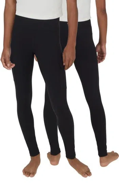 90 Degree By Reflex Kids' 2-pack Cargo Pocket Leggings In Multi