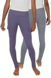 90 Degree By Reflex Kids' 2-pack Cargo Pocket Leggings In Cadet/night Owl