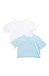 90 Degree By Reflex Kids' 2-pack Crop T-shirts In Dutch Canal/ White