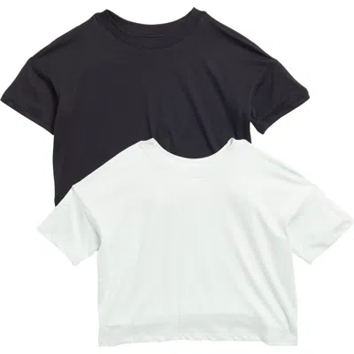 90 Degree By Reflex Kids' 2-pack Crop T-shirts In Mint Julep/black