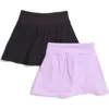 90 Degree By Reflex Kids' 2-pack Skorts In Lavendula/black