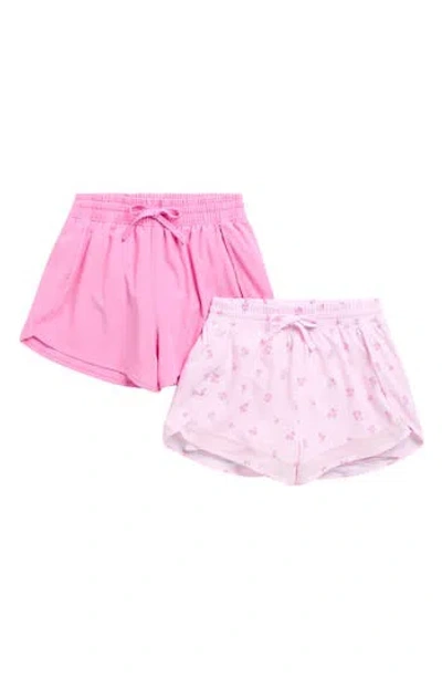 90 Degree By Reflex Kids' 2-pack Lightstreme Active Shorts In Pink