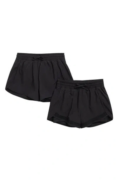 90 Degree By Reflex Kids' 2-pack Lightstreme Active Shorts In Black