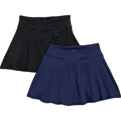 90 Degree By Reflex Kids' 2-pack Summer Crossover Skorts In Multi