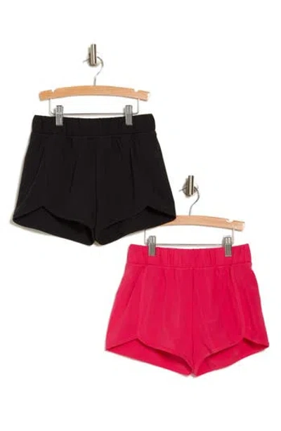 90 Degree By Reflex Kids' Assorted 2-pack Lightstreme Lilo Tulip Shorts In Bright Rose/black
