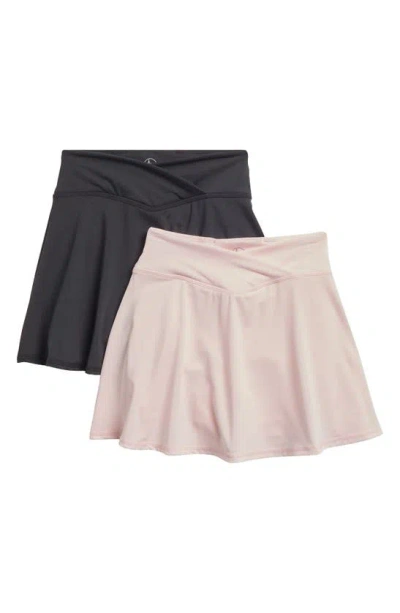 90 Degree By Reflex Kids' Crossover Two-pack Skirt Set In Black