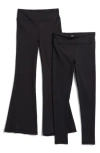 90 Degree By Reflex Kids' Everyday Leggings & Flare Leg Pants 2-piece Set In Black/black