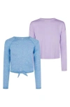 90 Degree By Reflex Kids' Gianna Mesh 2-pack Assorted Tops In Heather Marina/lilac
