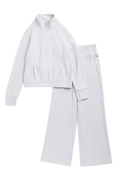 90 Degree By Reflex Kids' Greta Half Zip Top & Pants Set In Gray