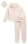 90 Degree By Reflex Kids' Hoodie, Joggers & Scuba Purse Set In Pink