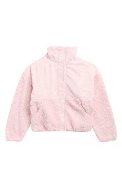90 Degree By Reflex Kids' Mixed Media Jacket In Chalk Pink