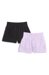 90 Degree By Reflex Kids' Pack Of 2 Running Shorts In Lavendula/black