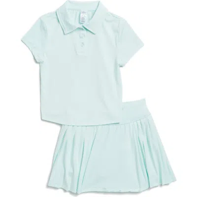 90 Degree By Reflex Kids' Polo & Skort Set In Oceantide