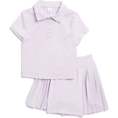 90 Degree By Reflex Kids' Polo & Skort Set In Pastel Lilac