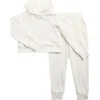 90 Degree By Reflex Kids' Scuba Crop Hoodie & Joggers Set In Neutral