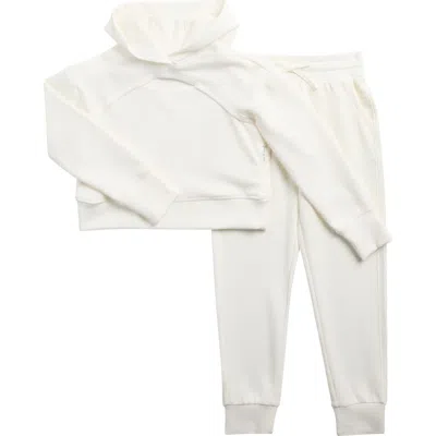 90 Degree By Reflex Kids' Scuba Crop Hoodie & Joggers Set In Neutral