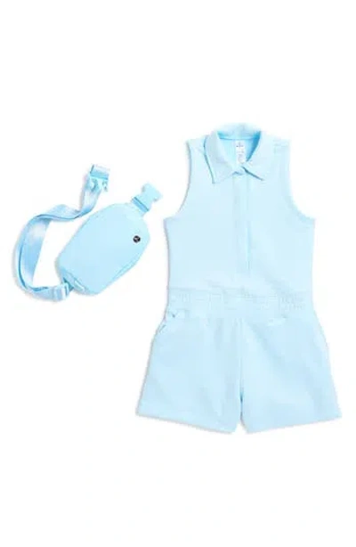 90 Degree By Reflex Kids' Scuba Romper & Belt Bag Set In Nantucket Blue
