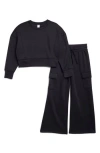 90 Degree By Reflex Kids' Scuba Sweatshirt & Cargo Pants Set In Black