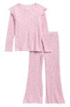90 Degree By Reflex Kids' Space Dye Rib Knit Set In Pink