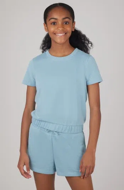 90 Degree By Reflex Kids' Terry T-shirt & Shorts Set In Blue