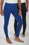 90 Degree By Reflex Kids' Two Pack Polarlux Cargo Pocket Leggings In Bellwether Blue/black