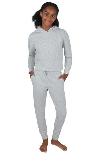 90 Degree By Reflex Kids' Two-piece Scuba Campout Hoodie & Joggers Set In Gray