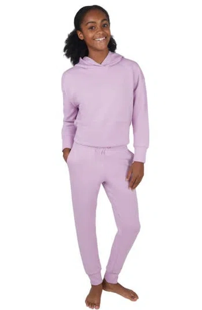 90 Degree By Reflex Kids' Two-piece Scuba Campout Hoodie & Joggers Set In Pink