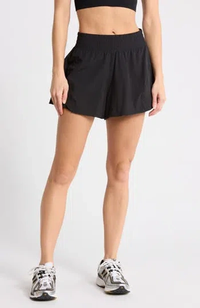 90 Degree By Reflex Lightstreme High Waist Layered Running Shorts In Black
