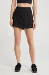 90 Degree By Reflex Lightstreme Hybrid Kiara Running Skort In Black