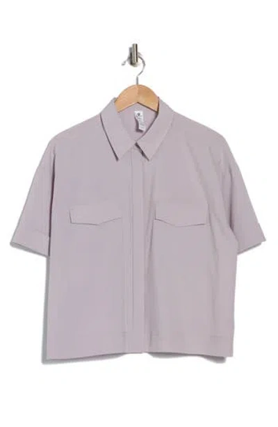 90 Degree By Reflex Lightstreme Metro Mode Short Sleeve Button-up Shirt In Raindrops
