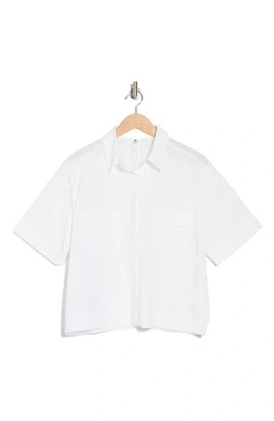 90 Degree By Reflex Lightstreme Metro Mode Short Sleeve Button-up Shirt In White