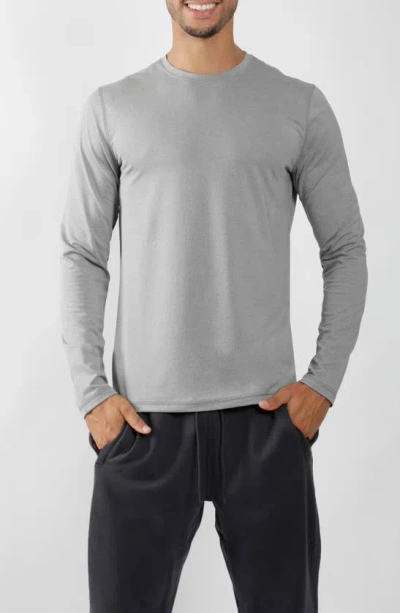 90 Degree By Reflex Long Sleeve Crew T-shirt In Silver Marine