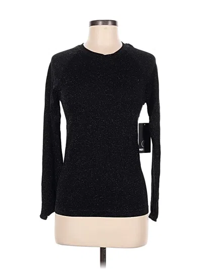 90 Degree By Reflex Long Sleeve Top Black Crew Neck Tops
