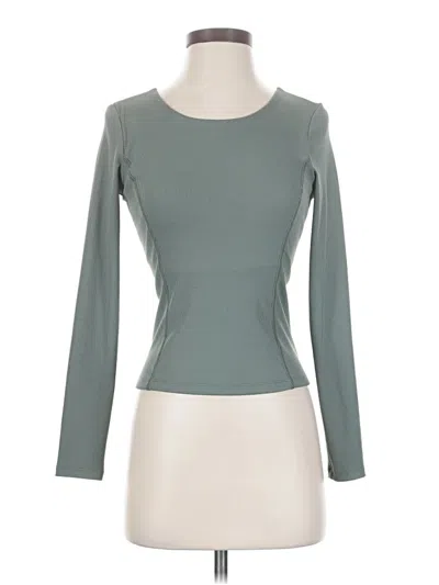 Pre-owned 90 Degree By Reflex Long Sleeve Top Gray Boatneck Tops