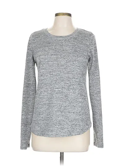 Pre-owned 90 Degree By Reflex Long Sleeve Top Gray Crew Neck Tops