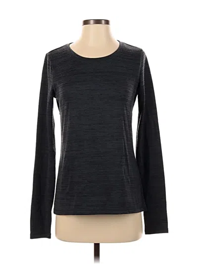 Pre-owned 90 Degree By Reflex Long Sleeve Top Gray Crew Neck Tops