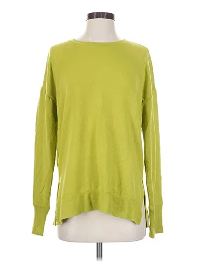 Pre-owned 90 Degree By Reflex Long Sleeve Top Green Crew Neck Tops
