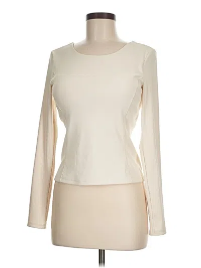 Pre-owned 90 Degree By Reflex Long Sleeve Top Ivory Boatneck Tops In White