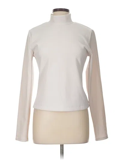 Pre-owned 90 Degree By Reflex Long Sleeve Top Ivory Turtleneck Tops