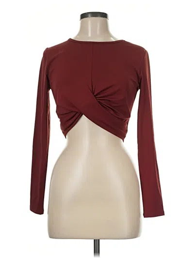 Pre-owned 90 Degree By Reflex Long Sleeve T-shirt In Burgundy