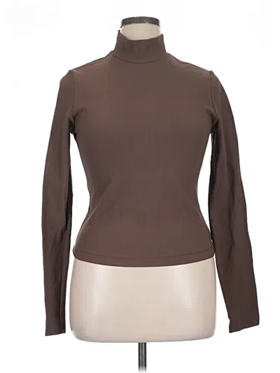 Pre-owned 90 Degree By Reflex Long Sleeve Turtleneck In Brown