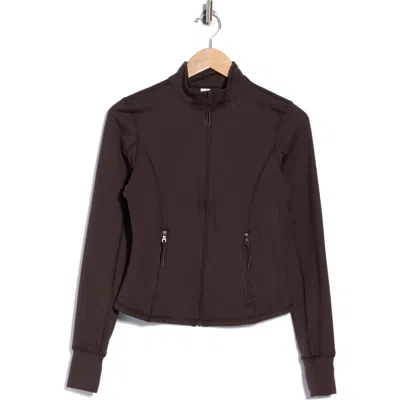 90 Degree By Reflex Lux Odessa Full Zip Performance Jacket In Brown