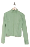 90 Degree By Reflex Lux Slim Fitted Pleated Jacket In Basil
