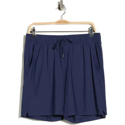 90 Degree By Reflex Madras Power 7-inch Shorts In Blue